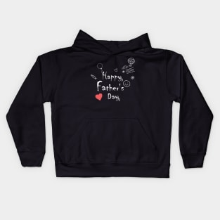 Happy Father's Day Kids Drawing Doodle Dad Daddy Gifts Kids Hoodie